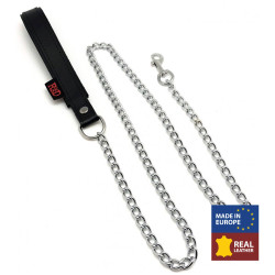 The Red Laisse avec poignée Cuir 1m Noir